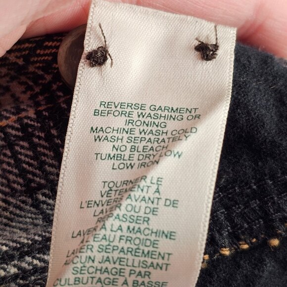 Roots Black Brown Plaid Collared Mini Dress Sz S - Picture 9 of 10